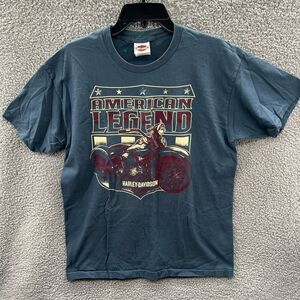 Harley Davidson American Legend Mens Short Sleeve Blue T-Shirt Ocala FL Large